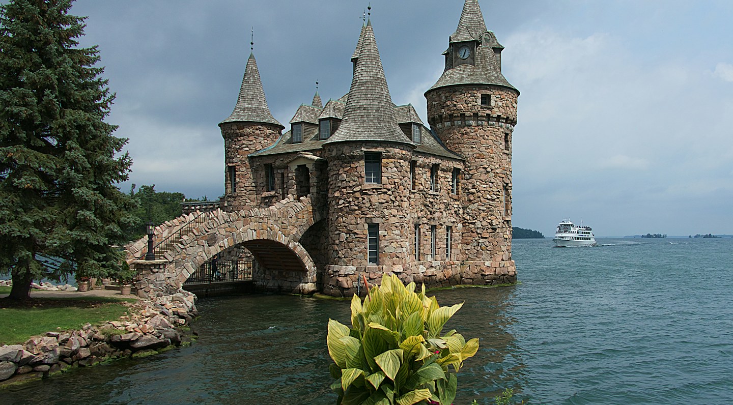 The stone Power House on the waterfront of the Boldt Castle estate