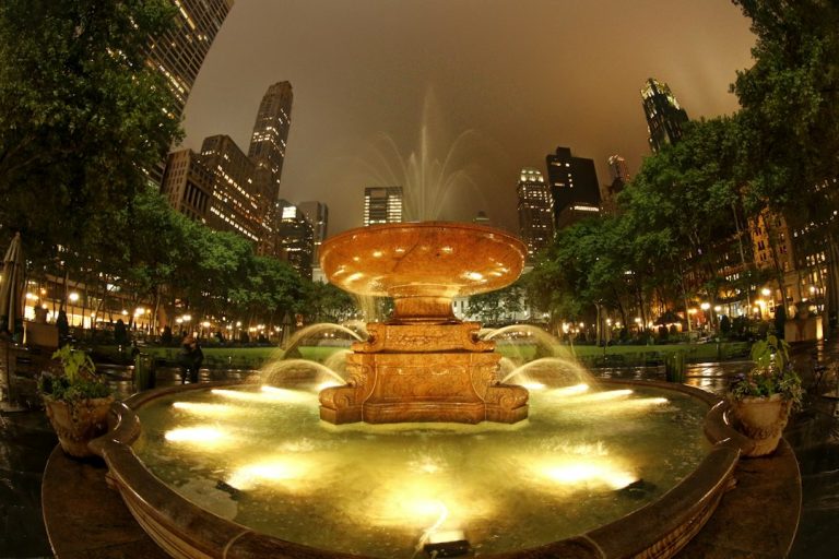 The fountain at Bryant Park in Midtown Manhattan