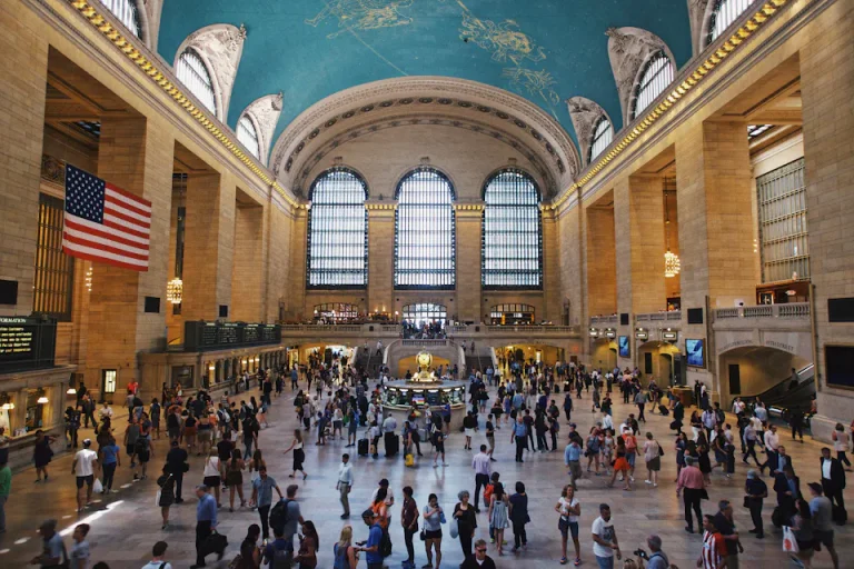 Grand Central Terminal’s Main Concourse beneath its high arched windows