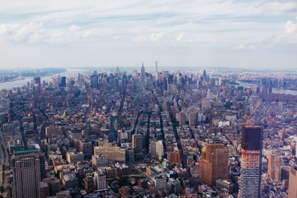 Broad Manhattan skyline with the Empire State Building