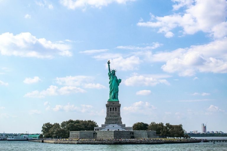 Statue of Liberty viewed from the harbor