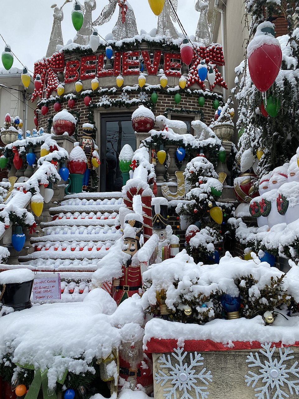Christmas decorations on a home in Dyker Heights, Brooklyn