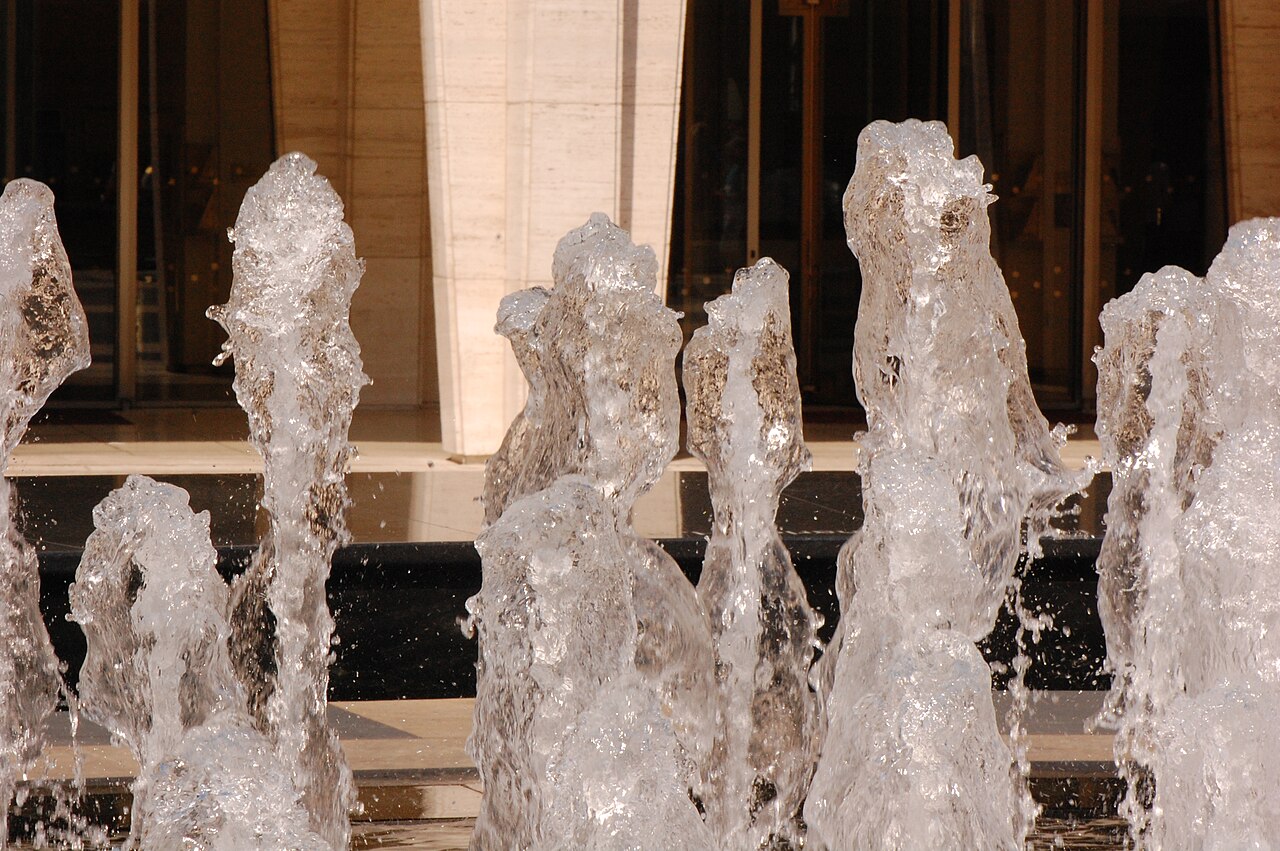 Water jets in the fountain at Lincoln Center